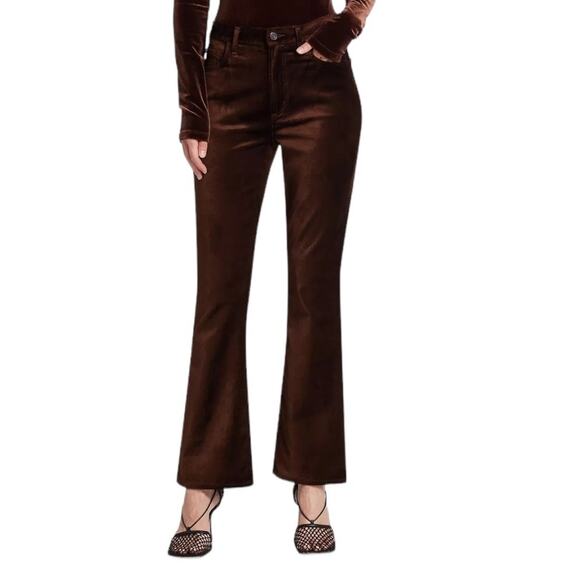 AGolde Pants Nico Velvet Boot-Cut Trousers brown size 29 - Picture 1 of 7